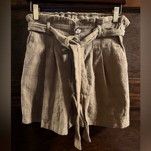 Good Luck Gem Textured High Paperbag Waist Shorts, SizeMedium, NWT